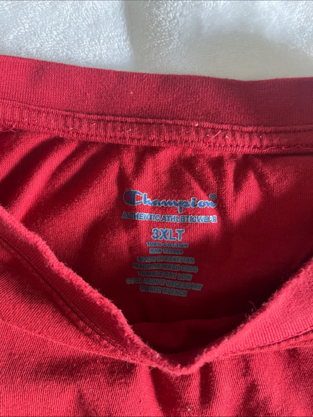 Champion Red Short-Sleeve Script Logo Tee - Picture 3 of 3